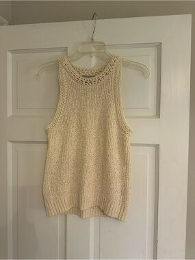 J. Crew Cream Crochet Knit Tank